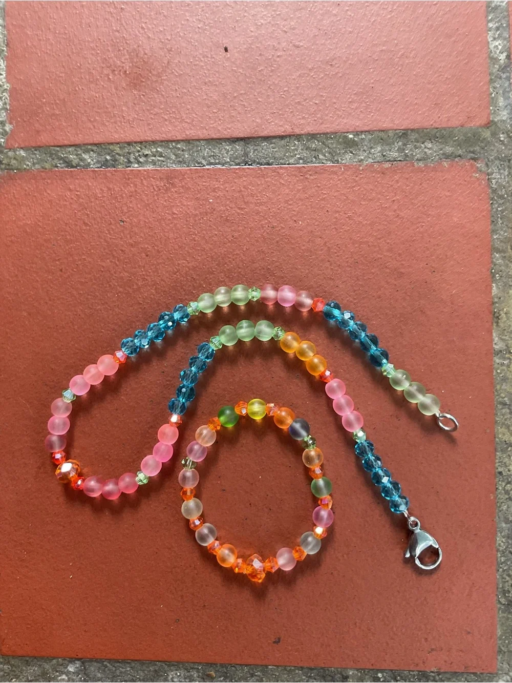 Girls Kids Kollection Colorful Crystal Necklace Set💗💙💚